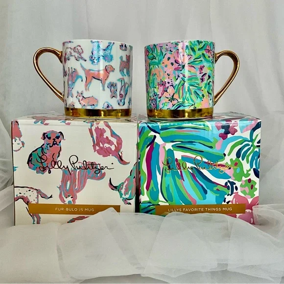 Lilly Pulitzer Ceramic Mugs, Set of 2 - Picture 1 of 5